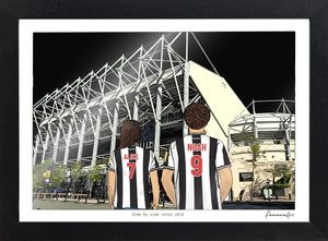Personalised Newcastle United print with ALICE, NOAH, Print & Frame at St James’ Park.