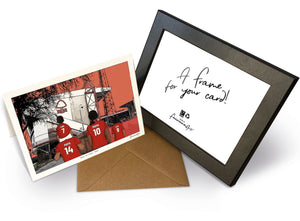 Personalised Nottingham Forest greeting card with PAPA, MAMA, RUBY, 7x5" Greeting Card & Frame at The City Ground.