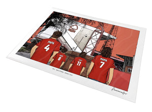 Personalised Nottingham Forest print with PAPA, HUGO, LILY, MAMA, Print at The City Ground.