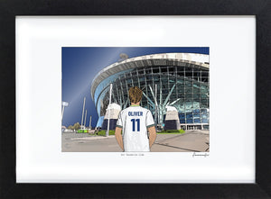 Personalised Tottenham Hotspur print with OLIVER, Bordered Print & Frame at Tottenham Hotspur Stadium.