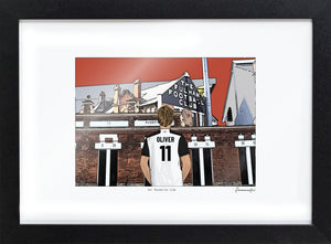 Personalised Fulham print with OLIVER, Bordered Print & Frame at Craven Cottage.