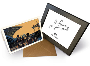 Personalised Los Angeles greeting card with PAPA, MAMA, RUBY, 7x5" Greeting Card & Frame at BMO Stadium.