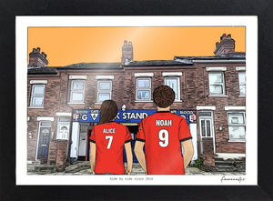 Personalised Luton Town print with ALICE, NOAH, Print & Frame at Kenilworth Road.
