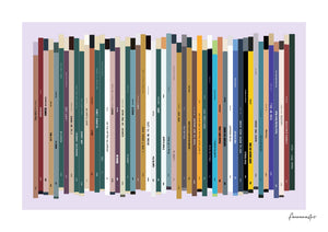 50th birthday number one music artwork for someone born in 1976, showing 50 years of UK birthday songs with titles, artists and a personal message.