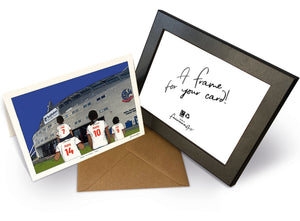 Personalised Bolton Wanderers greeting card with PAPA, MAMA, RUBY, 7x5" Greeting Card & Frame at Toughsheet Community Stadium.
