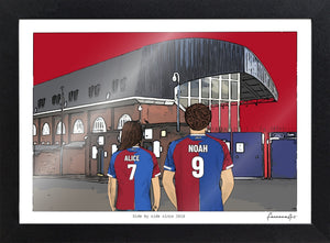 Personalised Crystal Palace print with ALICE, NOAH, Print & Frame at Selhurst Park.