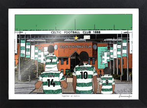Personalised Celtic print with PAPA, MAMA, RUBY, Print & Frame at Celtic Park.