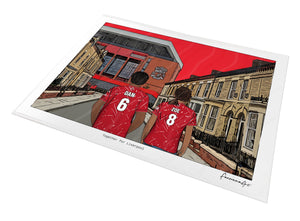 Personalised Liverpool print with DAN, ZOE, Print at Anfield.