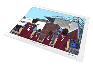 Personalised Burnley print with PAPA, HUGO, LILY, MAMA, Print at Turf Moor.