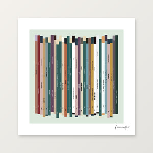 Personalised 30th birthday music print, born in 1996, shown as an 8 by 8 inch square print.