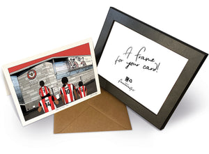 Personalised Brentford greeting card with PAPA, MAMA, RUBY, 7x5" Greeting Card & Frame at Gtech Community Stadium.