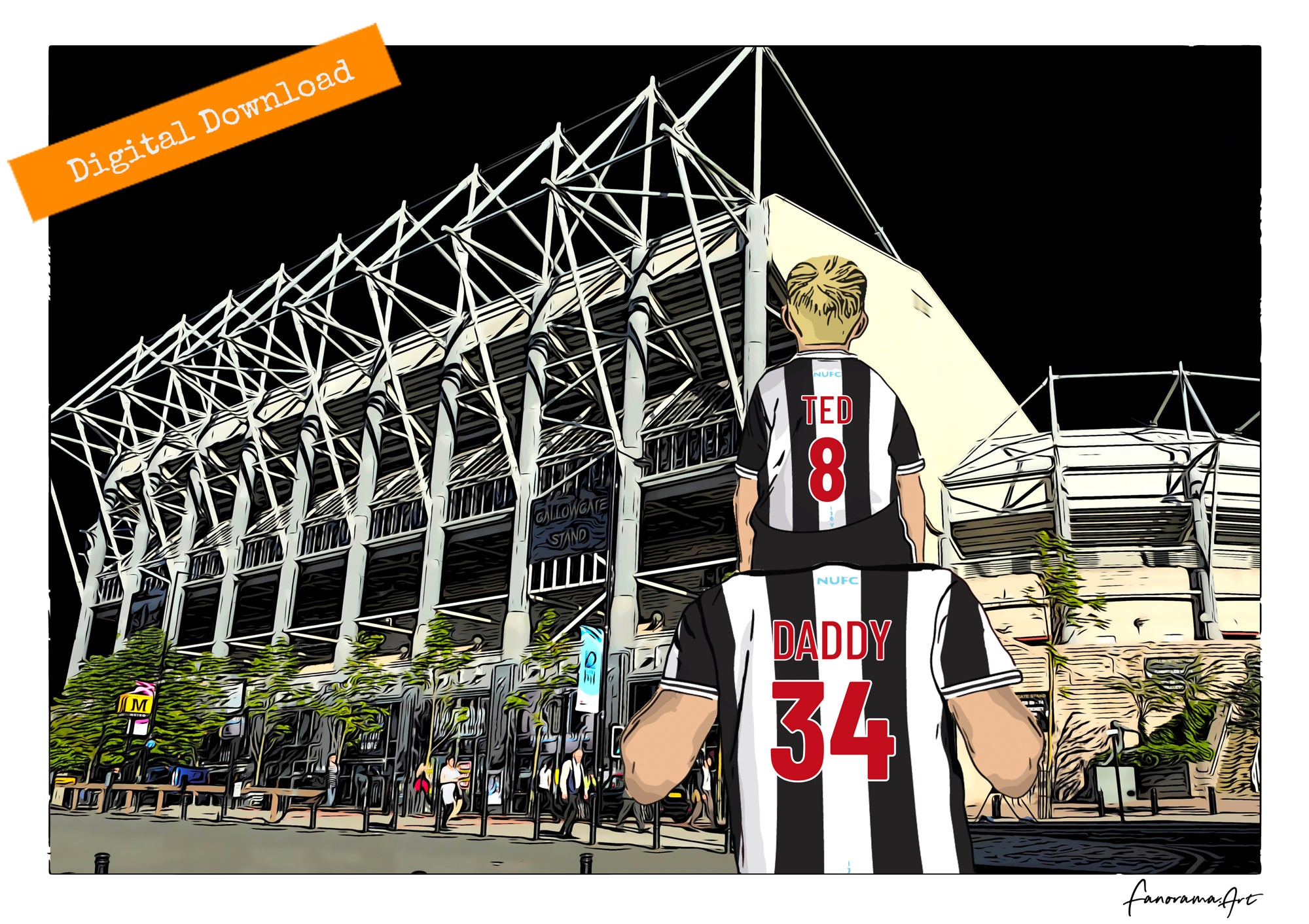 Newcastle United, St. James' Park Stadium print, PS-NEW