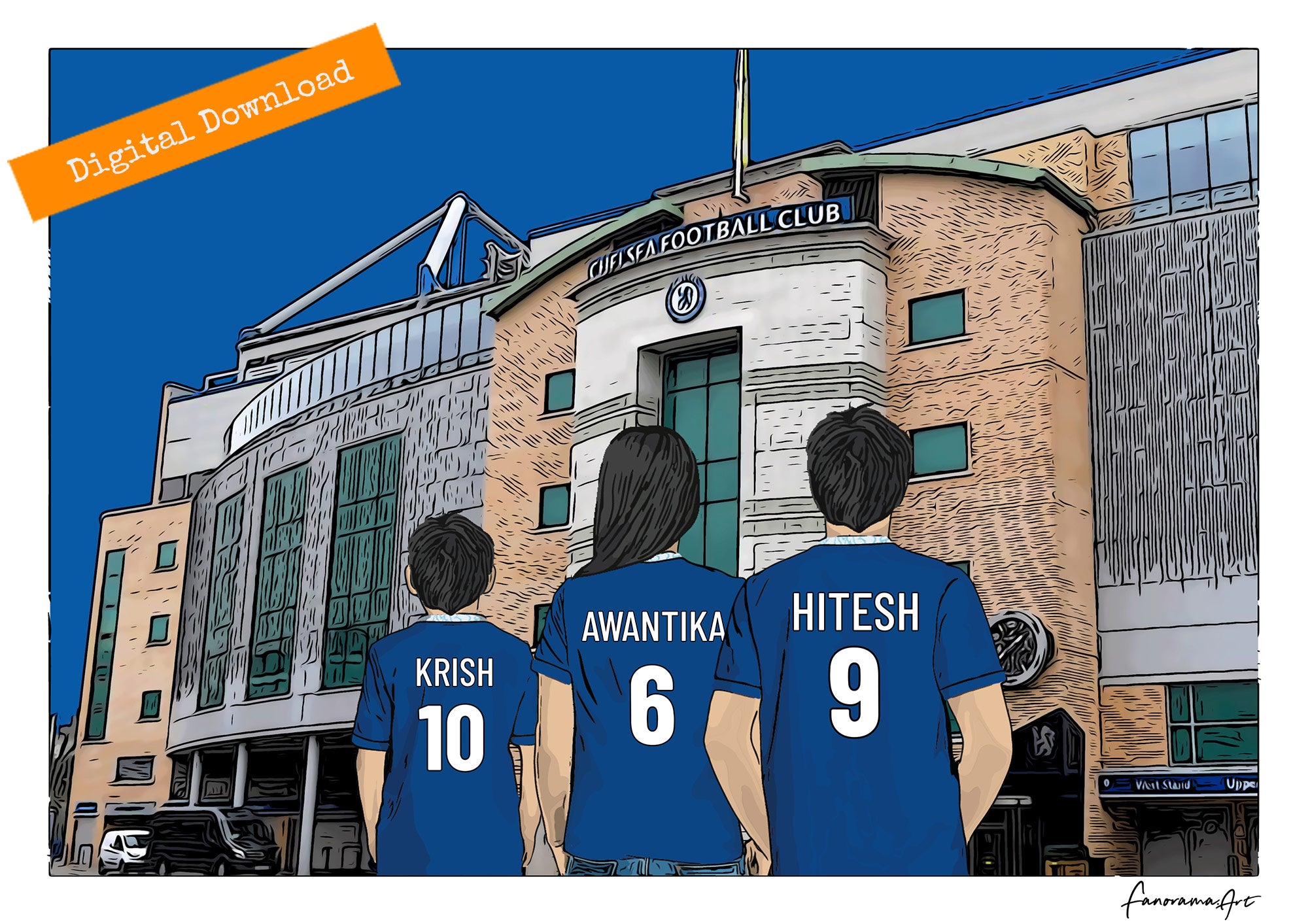 Chelsea, Stamford Bridge Stadium print, PS-CHE