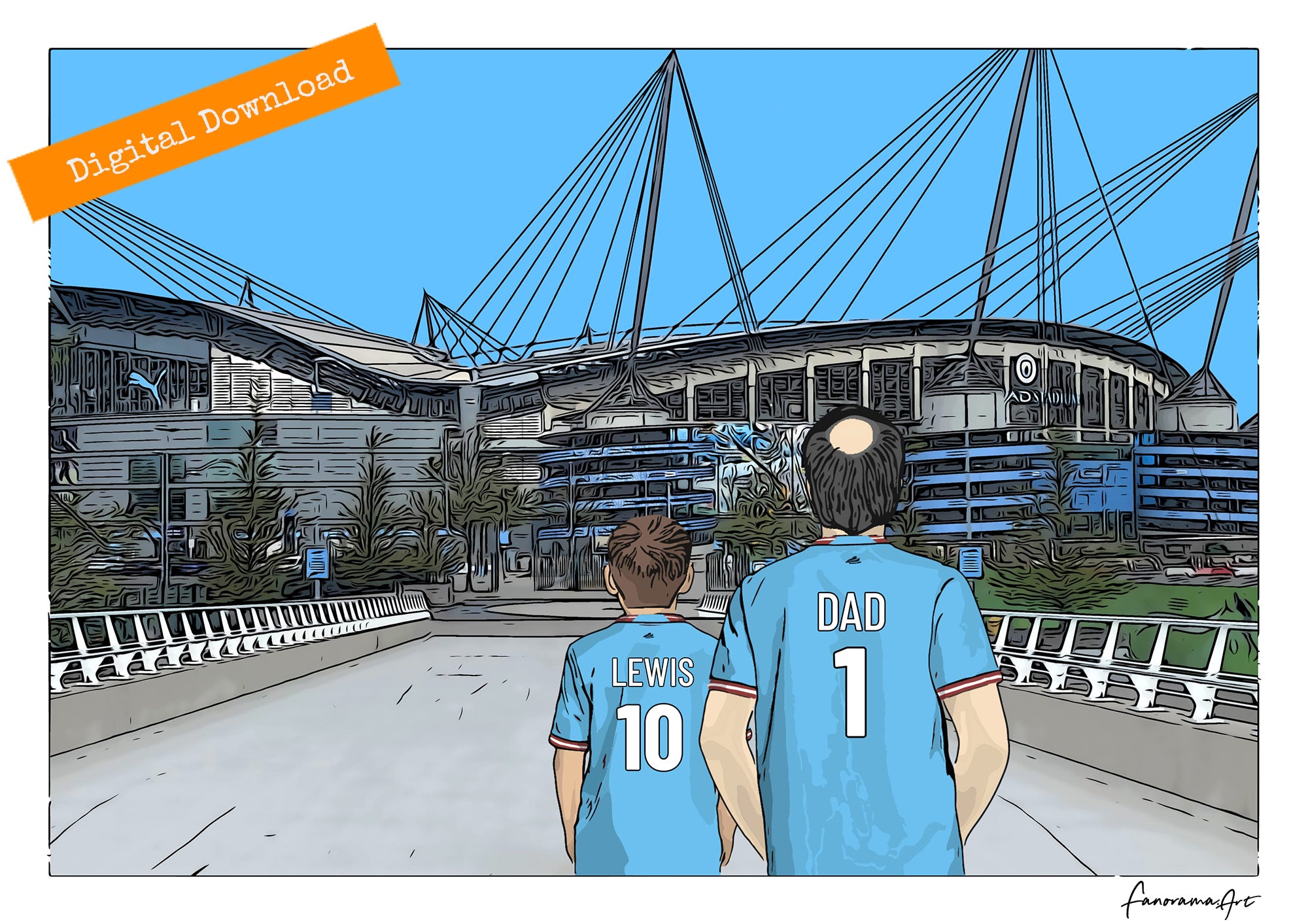 Manchester City, Etihad Stadium print, PS-MCI