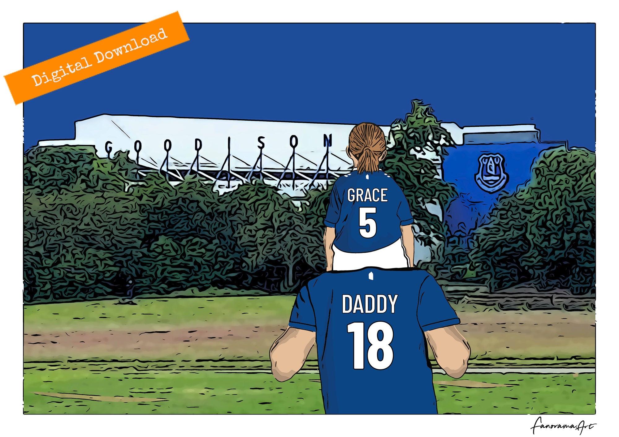 Everton, Goodison Park Stadium print, PS-EVE