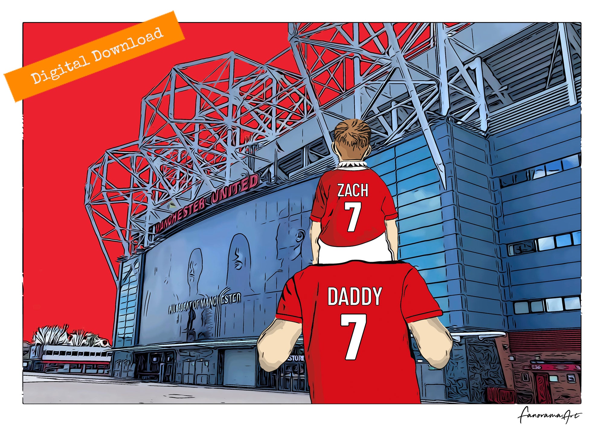 Manchester United, Old Trafford Stadium print, PS-MUN