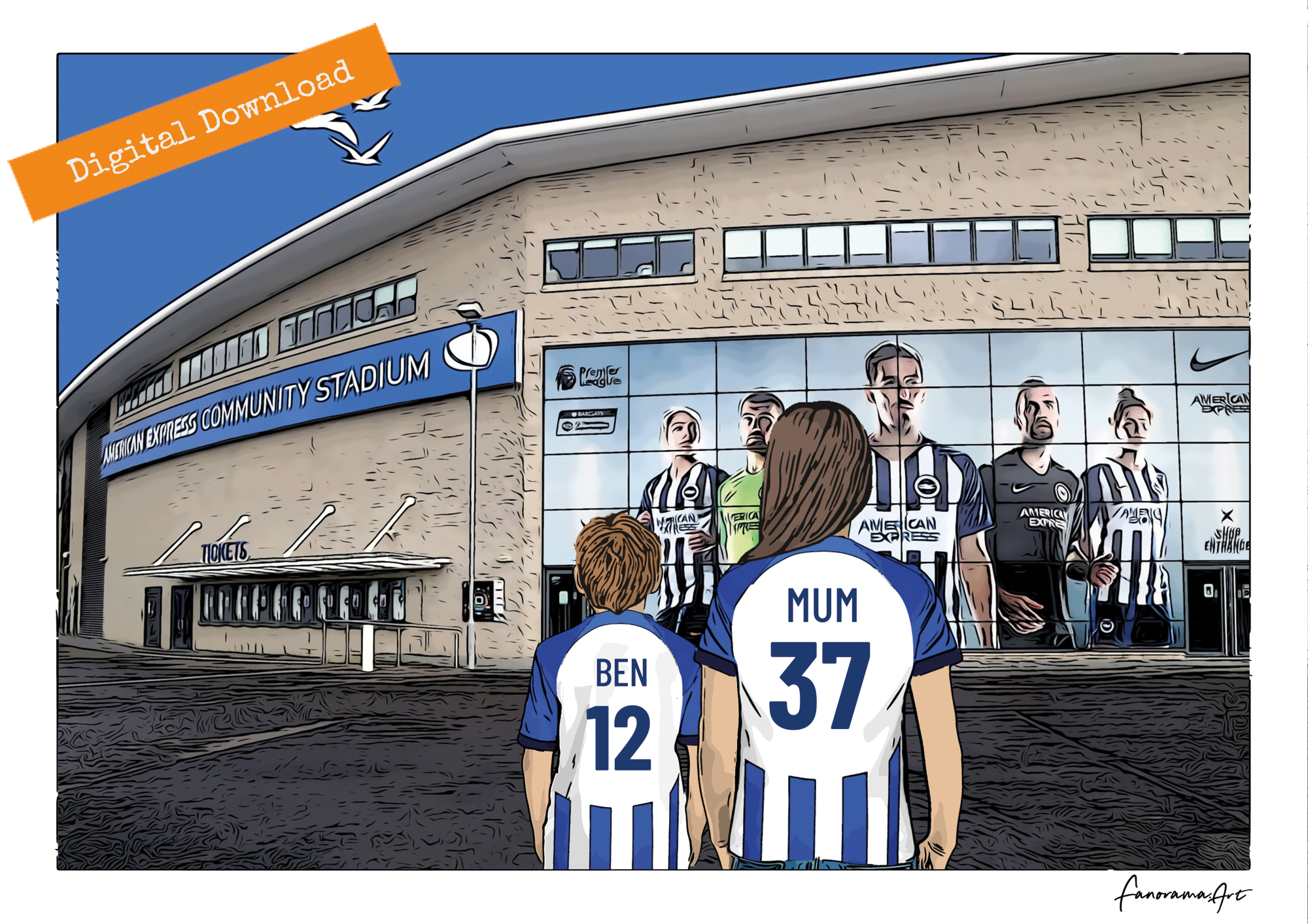 Brighton & Hove Albion, American Express Stadium Print, PS-BRI
