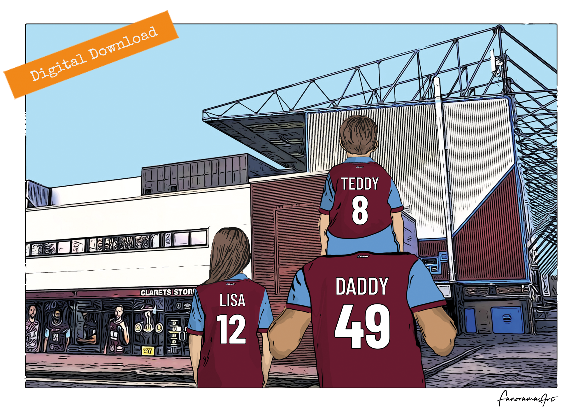 Burnley, Turf Moor Stadium Print, PS-BUR
