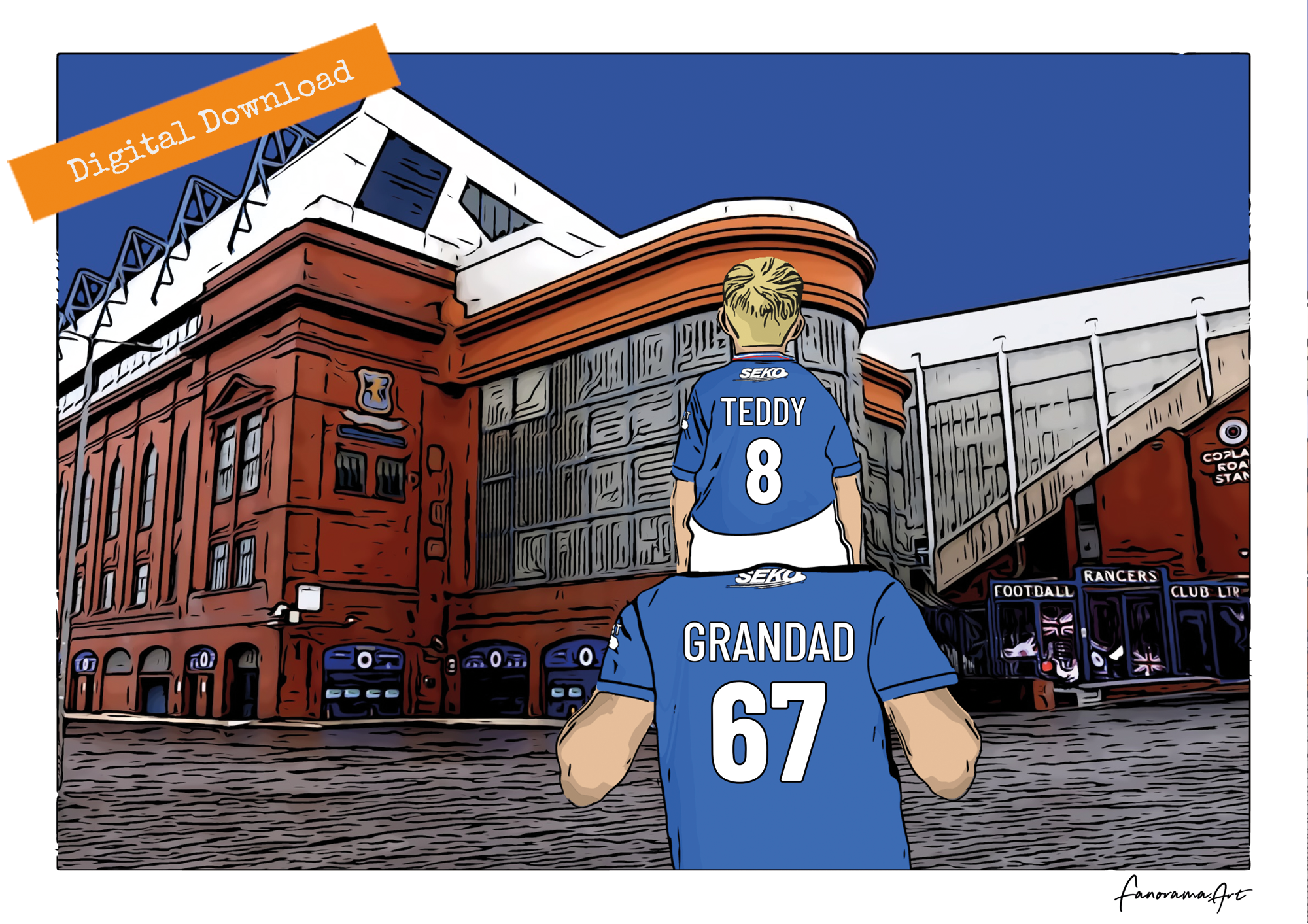 Glasgow Rangers, Ibrox Stadium Print, PS-RFC