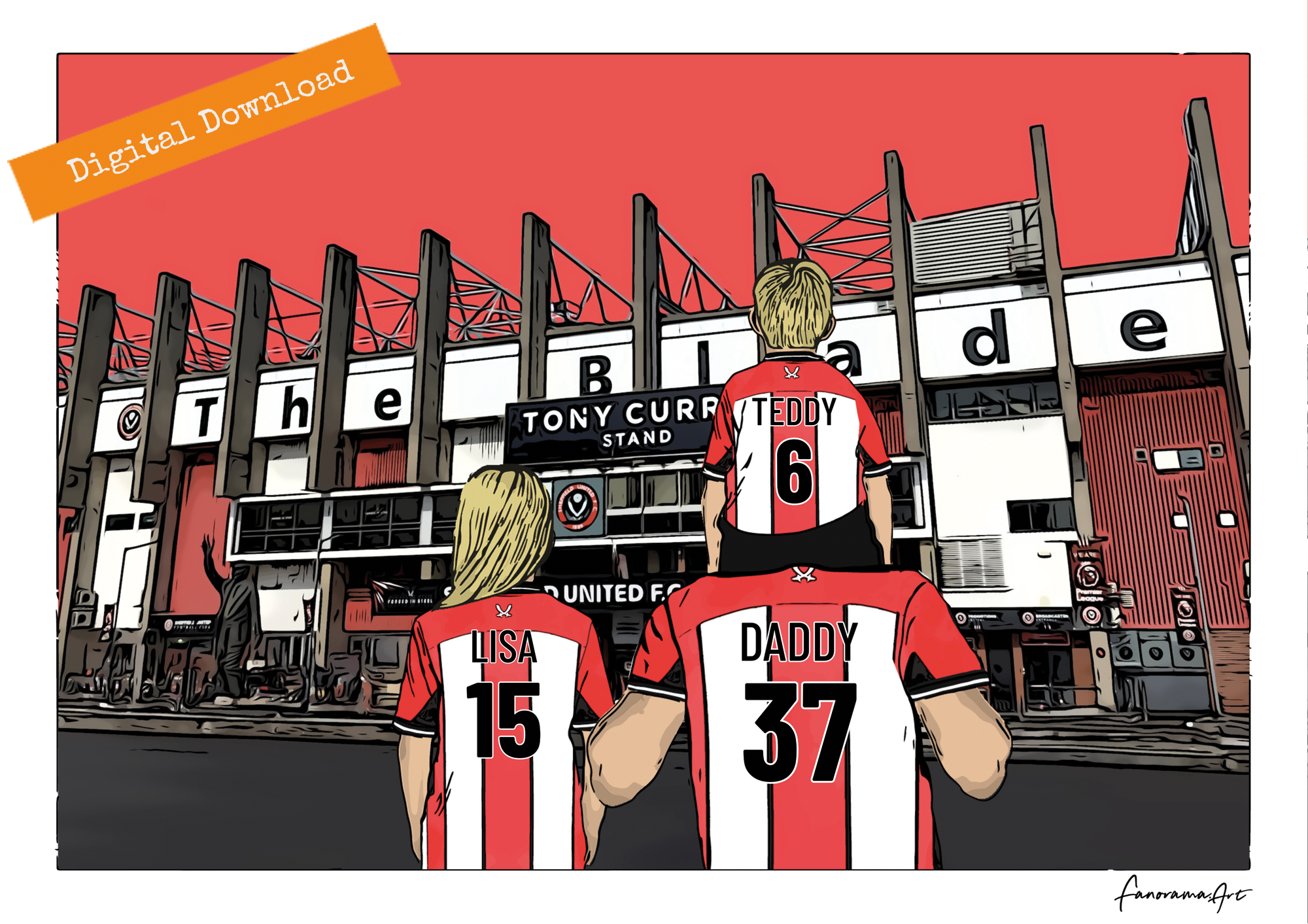 Sheffield United, Bramall Lane Stadium Print, PS-SHU