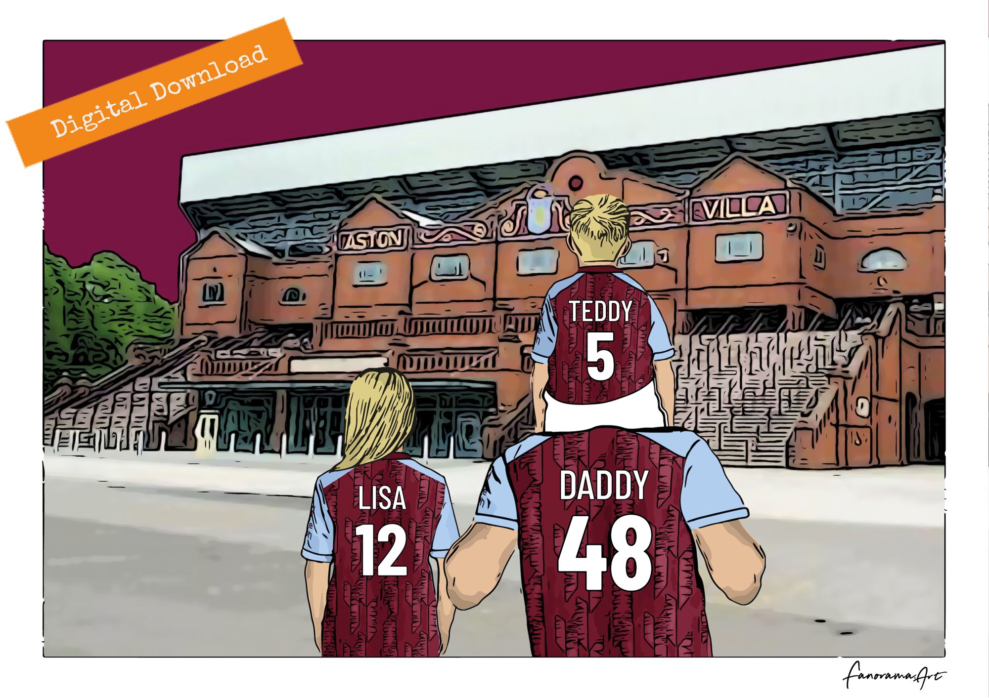 Aston Villa, Villa Park Stadium Print, PS-AVL
