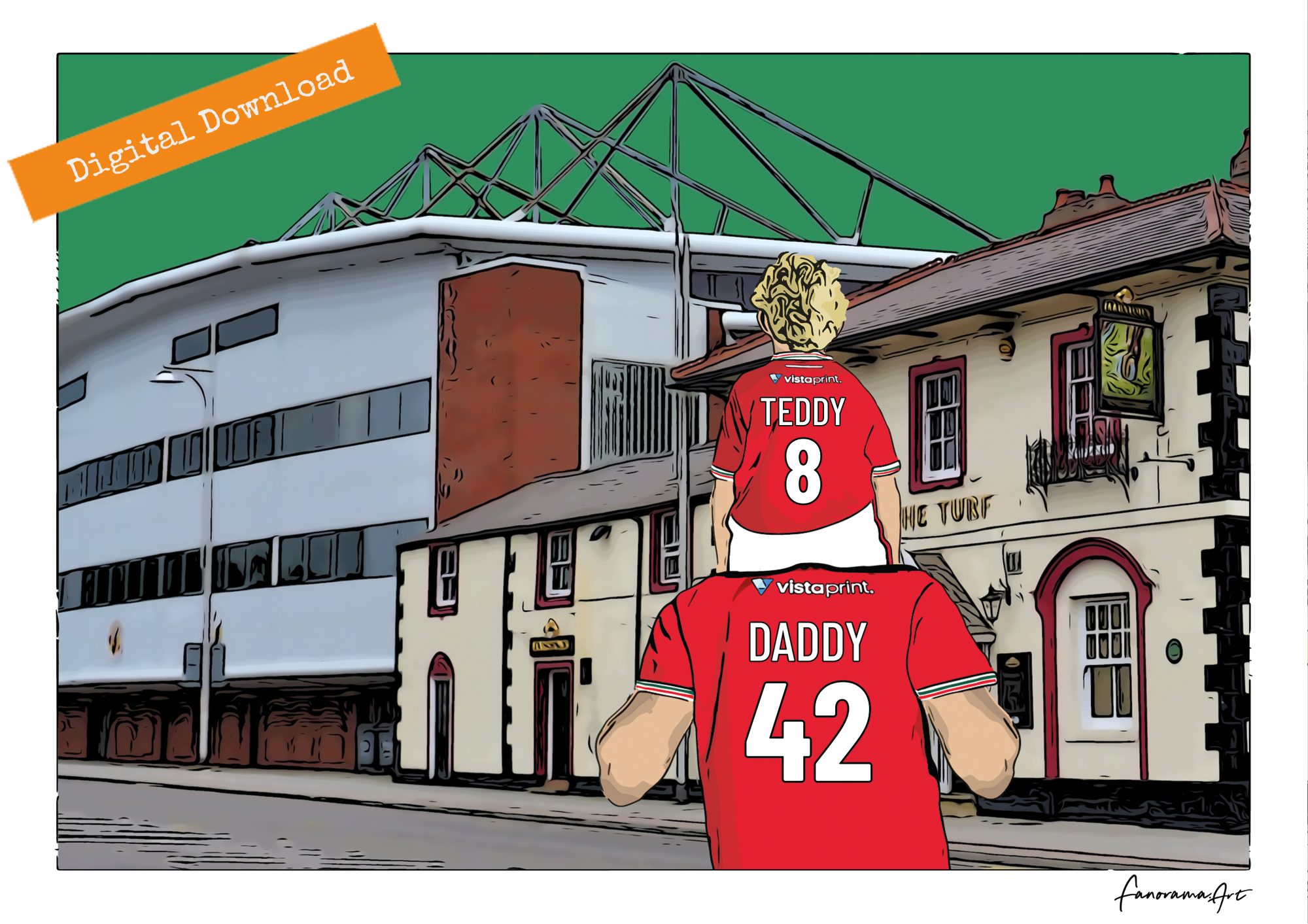 Wrexham, Racecourse Stadium Print, PS-WXH