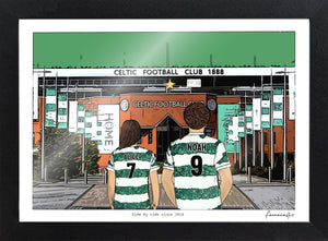 Personalised Celtic print with ALICE, NOAH, Print & Frame at Celtic Park.