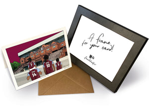 Personalised Aston Villa greeting card with PAPA, MAMA, RUBY, 7x5" Greeting Card & Frame at Villa Park.