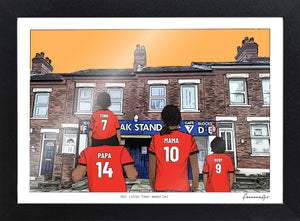 Personalised Luton Town print with PAPA, MAMA, RUBY, Print & Frame at Kenilworth Road.