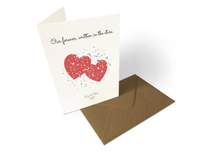 Wedding Star Print shown as 5 × 7-inch portrait card, personalised with names and meaningful dates.