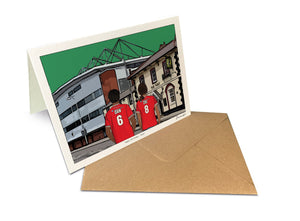 Personalised Wrexham greeting card with DAN, ZOE, 7x5" Greeting Card at Racecourse Ground.