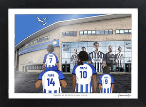 Personalised Brighton & Hove Albion print with PAPA, MAMA, RUBY, Print & Frame at American Express Stadium.