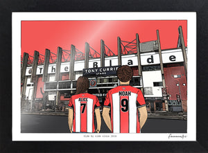Personalised Sheffield United print with ALICE, NOAH, Print & Frame at Bramall Lane.