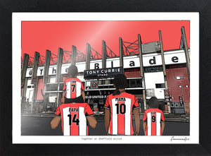 Personalised Sheffield United print with PAPA, MAMA, RUBY, Print & Frame at Bramall Lane.
