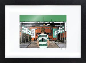 Personalised Celtic print with OLIVER, Bordered Print & Frame at Celtic Park.