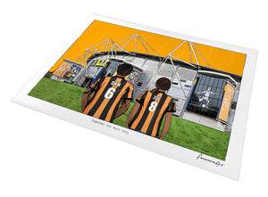 Personalised Hull City print with DAN, ZOE, Print at MKM Stadium.