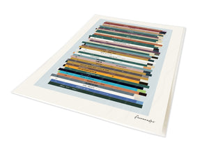 Personalised 40th birthday number one music print, born in 1986, shown as a4 print portrait with 40 colourful song spines and a birthday message.