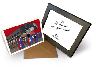 Personalised Crystal Palace greeting card with PAPA, MAMA, RUBY, 7x5" Greeting Card & Frame at Selhurst Park.