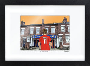 Personalised Luton Town print with OLIVER, Bordered Print & Frame at Kenilworth Road.