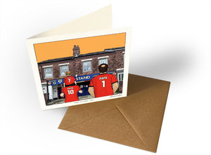 Personalised Luton Town greeting card with MAMA, PAPA, Square Greeting Card at Kenilworth Road.