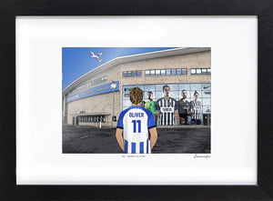 Personalised Brighton & Hove Albion print with OLIVER, Bordered Print & Frame at American Express Stadium.