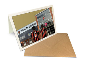 Personalised Bournemouth greeting card with DAN, ZOE, 7x5" Greeting Card at Vitality Stadium.