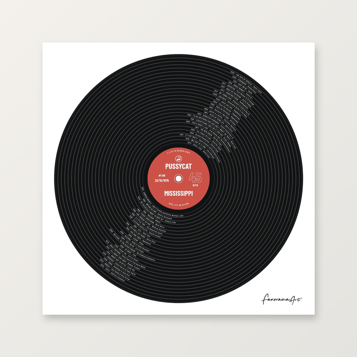 Your Life on Record square unframed print.