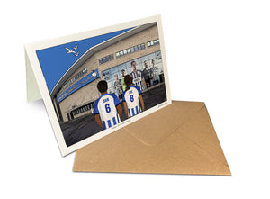 Personalised Brighton & Hove Albion greeting card with DAN, ZOE, 7x5" Greeting Card at American Express Stadium.