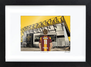 Personalised Bradford City print with OLIVER, Bordered Print & Frame at Valley Parade.