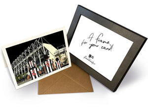 Personalised Newcastle United greeting card with PAPA, MAMA, RUBY, 7x5" Greeting Card & Frame at St James’ Park.