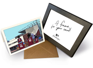 Personalised Burnley greeting card with PAPA, MAMA, RUBY, 7x5" Greeting Card & Frame at Turf Moor.