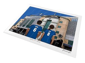 Personalised Chelsea print with DAN, ZOE, Print at Stamford Bridge.