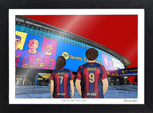 Personalised Barcelona print with ALICE, NOAH, Print & Frame at Spotify Camp Nou.