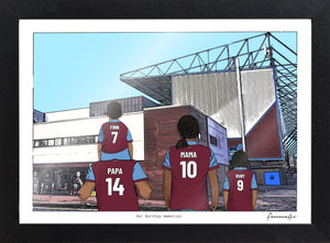 Personalised Burnley print with PAPA, MAMA, RUBY, Print & Frame at Turf Moor.